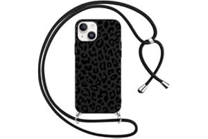 Foonary Handyband Hülle mit Band für iPhone 14 6,1" Handyhülle, Leopard Design Kette Necklace Case mit Kordel zum Umhängen Silikon Bumper Kratzfest Schutzhülle Cover Schnur für iPhone 14 / iPhone 13