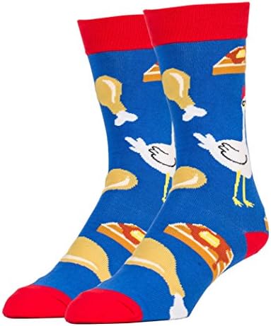 Oooh Yeah Men's Breathable Combed Cotton Crew Socks Funny-Chicken and Waffles