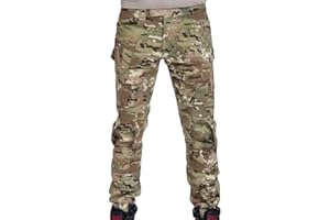 ATAIRSOFT WorldShopping4U Hommes Paramilitaire Combat Pantalons Pantalon avec genouillères Multicam MC pour Tactique Militaire Armée Airsoft Paintball, Multicam