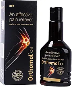 Orthomol Ayurvedic Pain Relief Oil 100 ml for Joint Pain, Muscular Pain, Rheumatoid Arthritis, Osteoarthritis, Knee Pain ? 100 ml (100 ml Pack of 1)