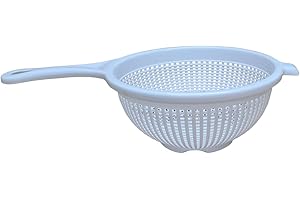 Malabsy® Plastic Colander Food Sieve Strainer for Food Draining Washing Pasta Spaghetti Rice Salad Vegetable Kitchen Cooking 22cm (White)