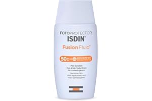 ISDIN Fotoprotección Fusion Fluid SPF 50+, Protector Solar Facial con Ácido Hialurónico y Vitamina E, de Textura Fluida y Matificante que se Funde con la Piel, 50 ml