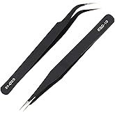 Pinzette ESD in acciaio inox di precisione antistatiche, set per computer, riparazioni elettroniche, gioielli, laboratorio, l