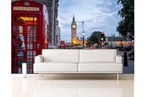 OEDIM Fotomural Vinilo Pared Big Ben Abadia De Westminster Londres | Fotomurales pared | Fotomural Decorativo | Vinilo Decorativo | 200 x 150 cm | Decoración comedores salones |