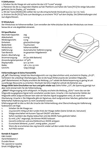 G & G Digitale Präzisionswaage 0,001 g/20 g - 9