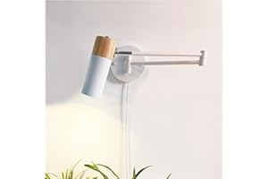 YNDD Applique da parete a braccio girevole,Lampada da Parete E27 dimmerabile,Pareti Lampade con Interruttore e Spina Cavo,Regolabile Braccio Lampada da comodino lettura per soggiorno,camera da letto