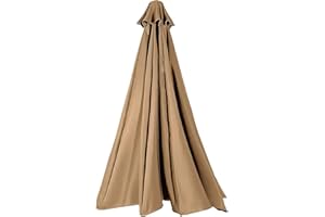 ILiemao Toldo de Repuesto para Sombrilla Patio 6/8 Varillas 3.5/2.5/3.0/4m Cubierta Tela Paraguas Exteriores Recambio Grueso y Fuerte jardín Piscina Terrazas(Caqui,8 Ribs 3.5m)