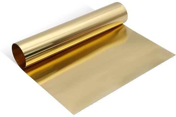 Uxney Mässingsplåt, mässingsplatta guldfolie plåtar rulle 1 000 mm x 300 mm x 0,2 mm för hantverk, elektriska reparationer, g