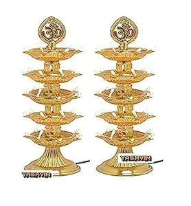 PS SHEVIN@ _PACK OF 1 Premium ONE SINGLE Layer Electric Gold LED Bulb Lights Diya|Deep|Deepak for Pooja|Puja|Mandir| Diwali Festival Decoration|| Make in India-561