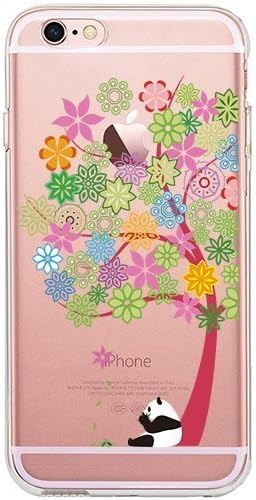 iPhone 6S Case, TrendyBox Cute Cartoon Case for iPhone 6 6S (Panda and Magenta Tree)