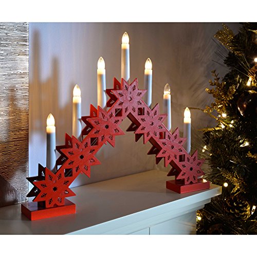 WeRChristmas PreLit Candle Bridge Arch Table Decoration