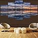 Produktbild ljtao  Wandkunstwerk Leinwand Malerei Wohnkultur 5 Panel Flur Poster Vintage Architektur Haus Landschaft Hd Druckt Modular Bilder-30Cmx40/60/80Cm-Frame