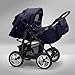 Akjax Piko 3-in-1 in 40 Colours Incl. Carry Cot and Sun Shade and Chrome wheels, Buggy, Pram, Buggy