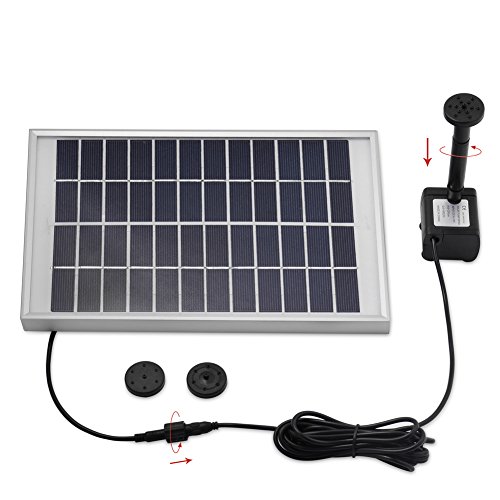 LEDGLE 5W Solarbrunnenpumpe, Garten Wasserpumpe für den Hof, maximaler Durchfluss 380L / h - 2