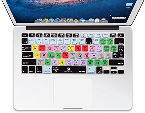 XSKN Adobe Illustrator Ai Shortcuts Keyboard Skin Cover for 13" 15" 17" MacBook, MacBook PRO, MacBook Air US EU Version