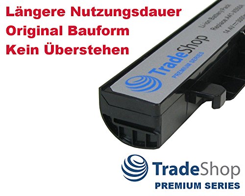 3000mAh Trade-Shop Premium Series Li-Ion Akku 14,4V/14,8V ersetzt Asus A41-X550, A41-X550A für Asus R412E R412EA R412EP R412V R412VP R510 R510C R510CA R510CC R510E R510EA R510L R510LA R510LB R510LC R510V R510VB R510VC R512C R512CA R513C R513CL (Original Akkuform, kein Überstehen, kein Schrägstellen) - 2
