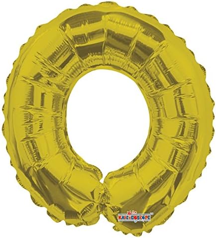 Small Gold Number 0/ Letter O Air Fill 14" Foil Balloon (inflation straw included)