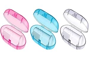 Sanitral-Baby Finger Toothbrush | Easy Oral Hygiene for Kids, Toddlers and Babies | Soft, Massaging Bristles, Ergonomic Design | Blue, Pink and Clear | Set of 3