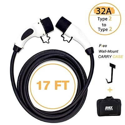 MAX GREEN Rallonge électrique électrique pour Voiture de Type 2 vers Type 2, 16 Amp/32 A, 4,3 m