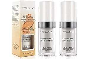 DONGER 2PCS Flawless Colour Changing Warm Skin Tone Foundation, Makeup Base Nude Face Liquid Cover Concealer (2 Pcs Foundation)