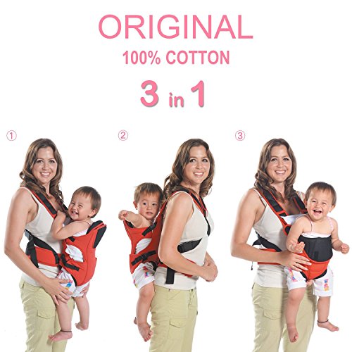 Babytrage, MixMart 3-in-1 Baby und Kindertrage Bauch-, Rücken- und Hüfttrage (3.5-12 KG, 3-16 Monate) - 6