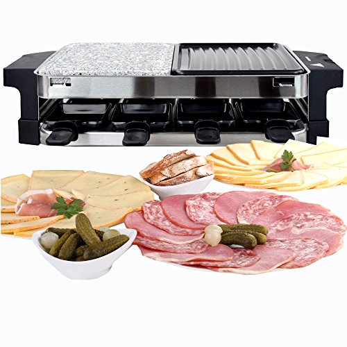 Syntrox Germany Edelstahl Design Raclette Bern mit Grill und Heißer Stein für 8 Personen - 3