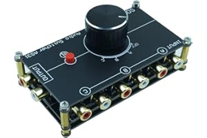 SOLUPEAK Conmutador de fuente de audio estéreo RCA 3 en 1, selector de señal, divisor de conector de distribución, caja distribuidora