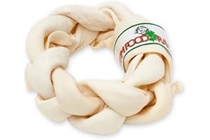 FARM FOOD HE Farm Food Dental Dental Donut aus Rohleder, geflochten, Größe M, 15-17 cm