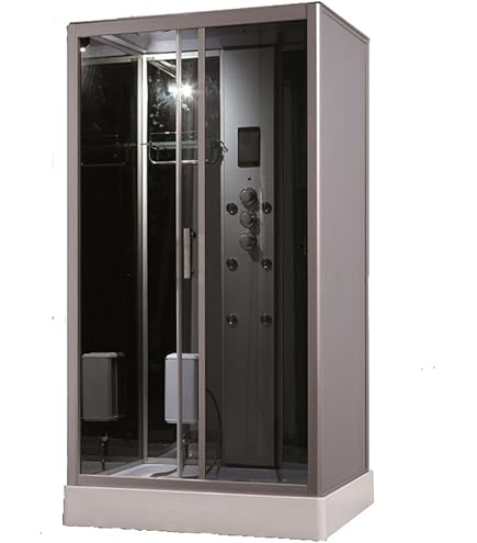 Porta Per Hammam Bronzo 60x190 Cm - Con Telaio In Alluminio E Vetro Resistente