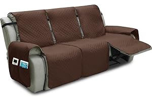 Fansu Funda de Sillón Relax 3 Plaza, Diamante Impermeable Sillón Relax Funda Reclinable, Cubre sofá, Extraíbles y Lavables Protector sofá Acolchado (Marrón,3 Plaza)