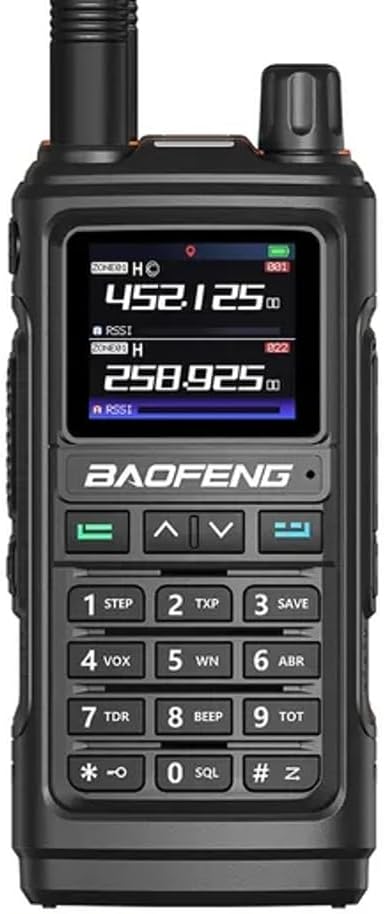 Baofeng UV-17 Pro GPS Walkie Talkie Impermeable con GPS, Copia de Frecuencia, Tri-Banda, Tipo-C y Alcance de 16 KM para Radioaficionados (Negro, con Antena 771)