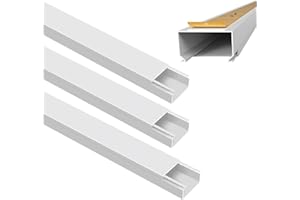 ARLI Kabelkanal 40x25 mm Weiß – 4m selbstklebend & schraubbar Installationskanal IP40 PVC mit Bodenlochung Universal Kabel Kanal