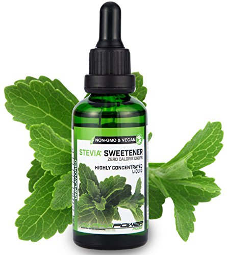 ALPHA POWER FOOD: Stevia líquida natural - Stevia pura 100% - sin gusto, Edulcorante natural, sustituto del azúcar con sabor - sin azúcar & calorías