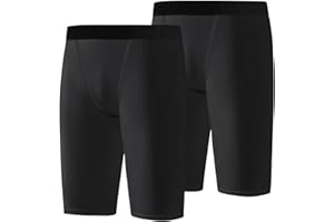 Hotfiary 2 Pack Youth Boys Compression Shorts, Spandex Athletic Kids Running Compression Underwear, Quick Drying Boys Boxer Briefs for Basketball Football Running Training, Age 6-14 Years