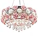 Produktbild Keramik Rosa Rosen K9 kristall Kronleuchter Eisen Schlafzimmer Deckenlampe Restaurant Deckenleuchten warm romantischen Hochzeitszimmer Wohnzimmer Pendelleuchte Rot Blau Violett Absatz Dimmbar Ø45CM