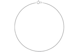 Planetys - Cavigliera Argento Sterling 925 Rodiato Modello Catenina Spiga Larghezza: 1 mm Lunghezza: 23-24-25 cm