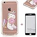 Produktbild SHYHONG Kompatibel Hülle iPhone 6/6S Plus Hülle+Panzerglas Transparent TPU Silikon Handyhülle Flexibel Vier Eckluftkissen Schutzhülle Anti-Shock Bumper Cover(Einhorn)