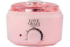 LOVE CRAZY LOVECRAZY- Calentador de Cera Eléctrico para la Depilación Profesional,Set de Depilación de Cera Caliente 500ml (ROSA)