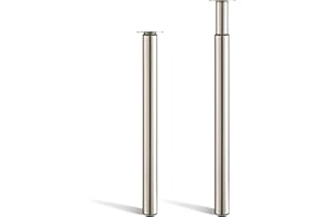 Toemics 2 Pcs Breakfast Bar Legs 710-1100mm Height Adjustable Table Leg Metal Kitchen Worktop Leg Furniture DIY Dining Table Legs with 60mm Diameter Nickel Brushed