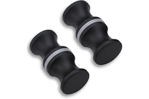 EULAPGOE 2 Stück Türknopf,30mm Duschtürknopf aus Edelstahl,Griff Dusche Glastür,Duschtürgriffe Beidseitig,Glastür Griff,M8 Schraube,Geeignet für Bad,Küche und Büro(Schwarz)