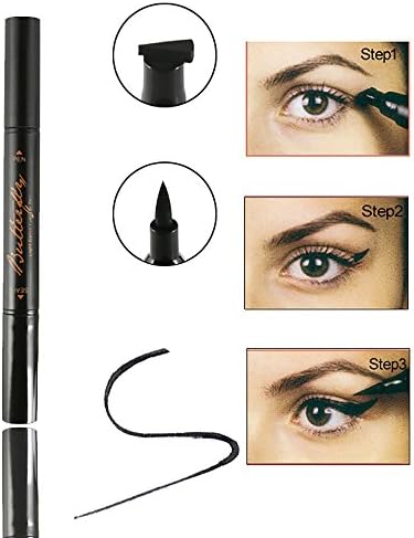 Sikenuo Eyeliner Pen Liner Rubber Stamp Eyeliner Wing Stamp Smoky Eyeshadow Applicators Pen,Professional Eyeliner Makeup Pen Drawing Eyeliners 1 Second Make Up Tool