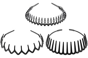 Danlai 3 Pezzi di Plastica Peli di Plastica Pettine a Fascia Dentate Ondulata a Pelo, Fasce Duri Che Acconciano Gli Accessori per Le Donne per Uomini