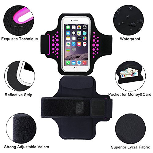 Wasserabweisend Sportarmband mit SchlÃ¼ssel, Geld, Kreditkarte Halter fÃ¼r iPhone 7/7 Plus/6/6S Plus, Galaxy S8 S7 S6 Edge, oder Smartphones bis 14,5 cm