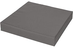 FOAMHAVEN Waterproof Garden Seat Pads – 4cm Thick Cushions for Outdoor & Indoor Chairs, High-Density Foam, Anti-Slip, Washable Cover- Patio, Dining, Sofa & Bench Use (Grey, 40 x 40 cm (16" x 16"))