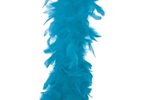 KARNEVALSTEUFEL.DE KarnevalsTeufel Piuma sciarpa tinta unita, da diversi colori e densità di piume selezionabili Federstola piuma costume anni '20 Charleston Burlesque accogliente (turchese)
