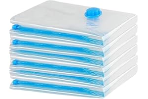 ZWMYF Small Vacuum Storage Bags. Space Saver Bags for Travel and Home Reusable Vacuum Storage Bags Save 80% More Storage Space Work with Vacuum Cleaner 6 (60x40cm)