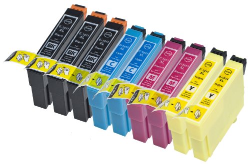 9 Multipack de alta capacidad Epson T1816 / Epson 18XL / Epson 18 Cartuchos Compatibles 3 negro, 2 ciano, 2 magenta, 2 amarillo para Epson Expression Home XP-102, Expression Home XP-202, Expression Home XP-205, Expression Home XP-30, Expression Home XP-302, Expression Home XP-305, Expression Home XP-402, Expression Home XP-405, Expression Home XP-405WH, Expression Home XP-212, Expression Home XP-215, Expression Home XP-312, Expression Home XP-315, Expression Home XP-412, Expression Home XP-415.