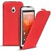 Produktbild HTC One Mini, M4 PU Leder Hülle, Conie Mobile FlipCase, Klapptasche Handytasche Schutzülle Premium Fliptasche in Rot