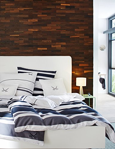 wodewa Eiche tabak Echtholz, 3D-Optik, 200 x 50mm Massivholzriemchen Wandverkleidung Holz Paneele Holzfliese - 2