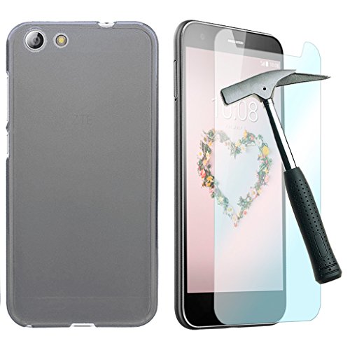 OVIphone Funda Gel TPU Para ZTE BLADE A512   Cristal Templado  Color Negro 